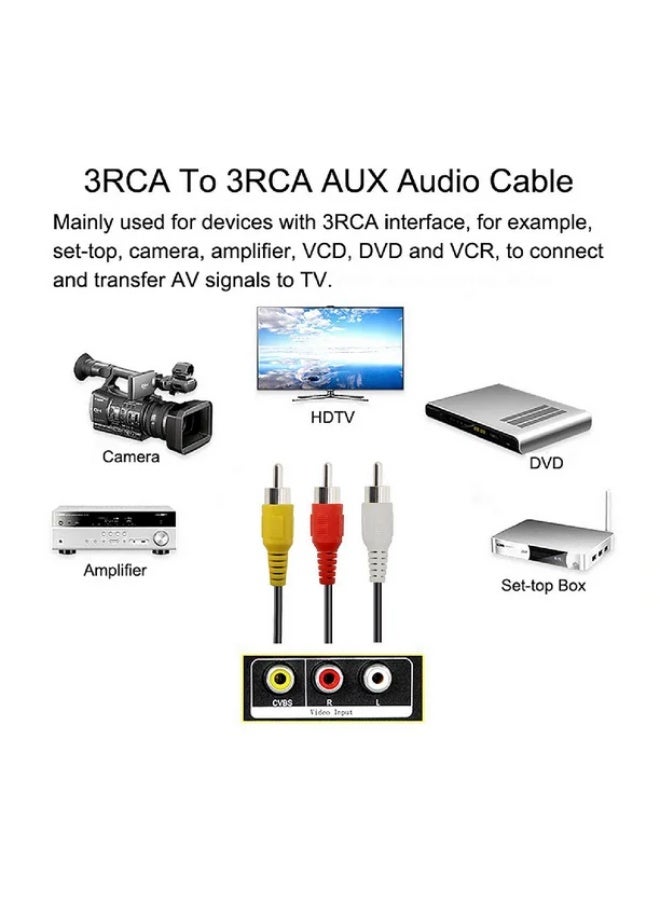 AV cable 3 to 3 set-top box DVD connection old TV 3 to 3 lotus head audio video cable 3 minutes 3 head 2M  - Image 2