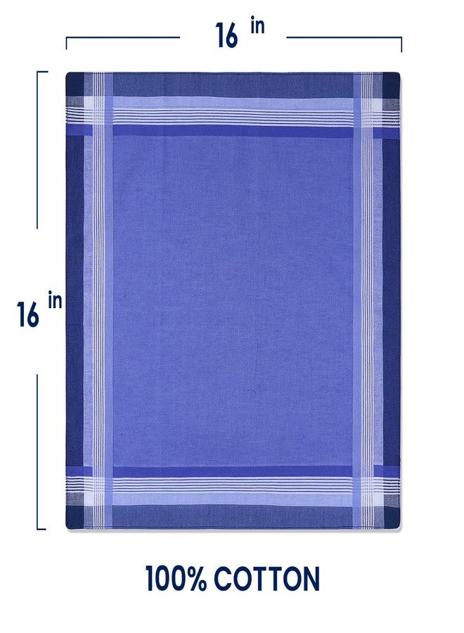 Zenssia Men's Soft Cotton Handkerchiefs Assorted Color with Stripe 6 Piece Gift Set Pattern 6 - Image 3