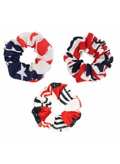 BinaryABC Patriotic 4th of July Hair Bands Hair Ties Ropes, Fourth of July National Day Decorations,3Pcs  - Image 1