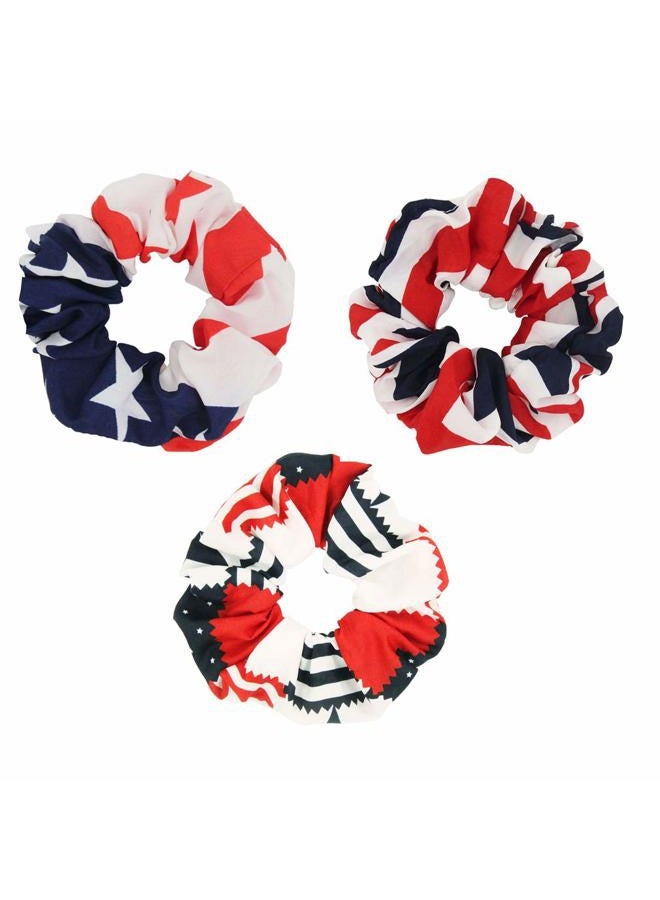 BinaryABC Patriotic 4th of July Hair Bands Hair Ties Ropes, Fourth of July National Day Decorations,3Pcs - Image 1