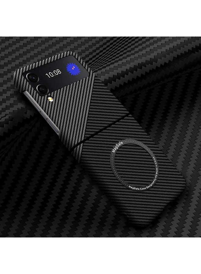اس-توب جراب لهاتف Samsung Galaxy Z Flip4 5G مصنوع من ألياف الكربون مع جراب مغناطيسي MagSafe - Image 1