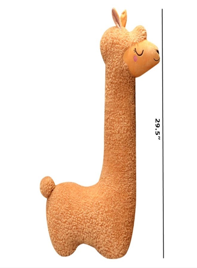 YUDONG 29.5" Giant Alpaca Plush Pillow Llama Stuffed Animal Toys,Soft Fluffy Llama Plush Long Body Pillow,Home Decor,Gift for Kids Adults. (Brown) - Image 2