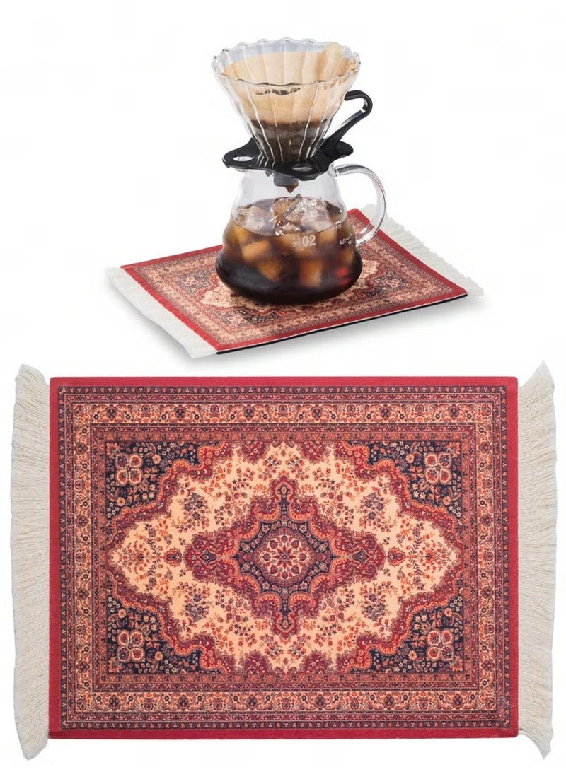 Sunspire Coffee Mat Coffee Cup Mat Coffee Mug MatTable Mat Mouse Pad Rubber Rectangle 26.5x18x0.5 cm - Image 1