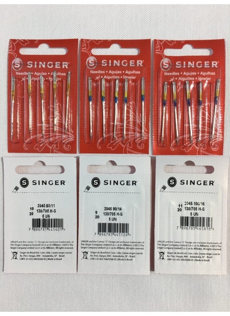 SINGER Home Type Machines SUITABLE11-14-16 Sewing Machine Needle Set of 3 
