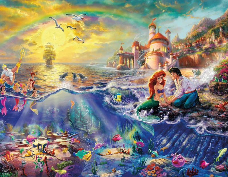 Ceaco - 4 in 1 Multipack - Thomas Kinkade - Disney Dreams Collection - Donald & Daisy Duck, 101 Dalmatians, Mickey, Minnie, & Pluto, & The Little Mermaid - (4) 500 Piece Jigsaw Puzzles - Image 5