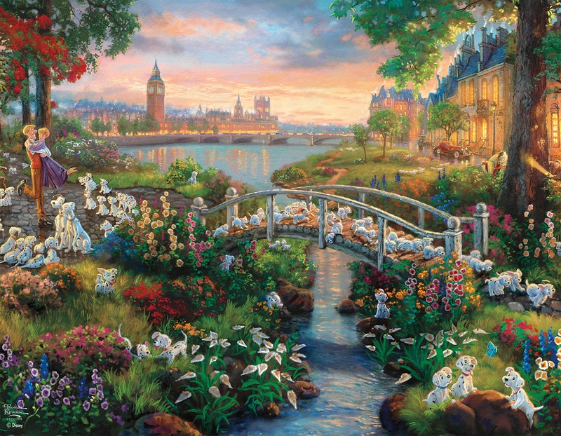 Ceaco - 4 in 1 Multipack - Thomas Kinkade - Disney Dreams Collection - Donald & Daisy Duck, 101 Dalmatians, Mickey, Minnie, & Pluto, & The Little Mermaid - (4) 500 Piece Jigsaw Puzzles - Image 3