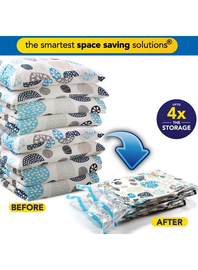 Smart Saver حقائب تخزين فراغية قابلة لإعادة الاستخدام من سمارت سيفر بيغ أوول 6 متوسطة الحجم (50 × 70 بوصة) مع مضخة يدوية للسفر، زرقاء - Image 2