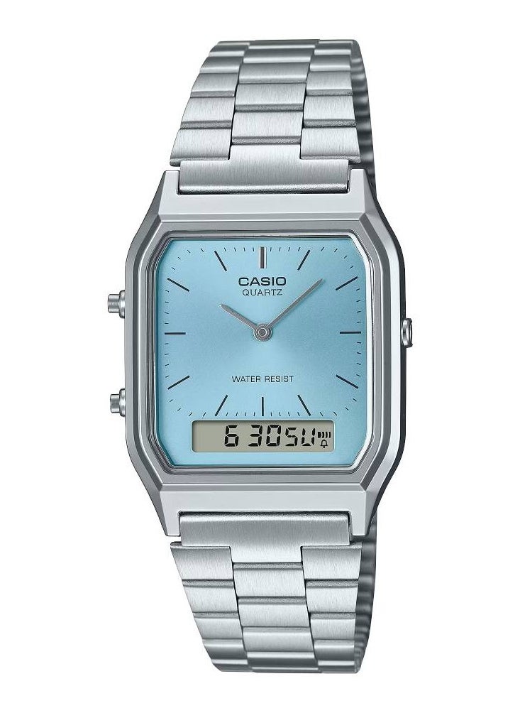 CASIO Retro Analog-Digital Blue Dial Stainless Steel Watch AQ-230A-2A1M  - Image 1