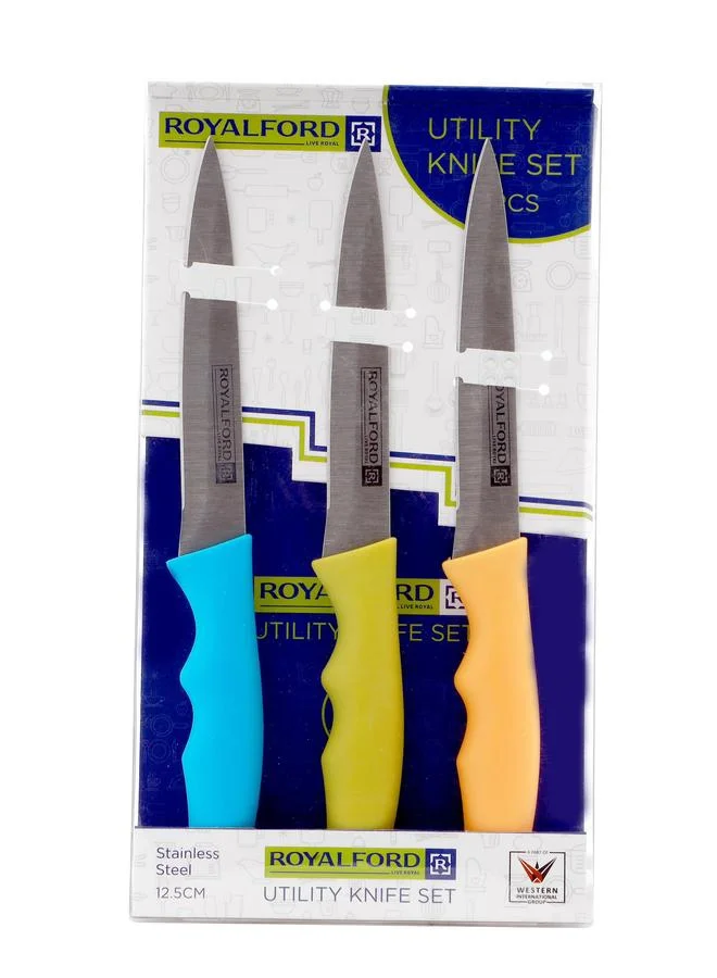 Royalford 3-Piece Utility Knife Set