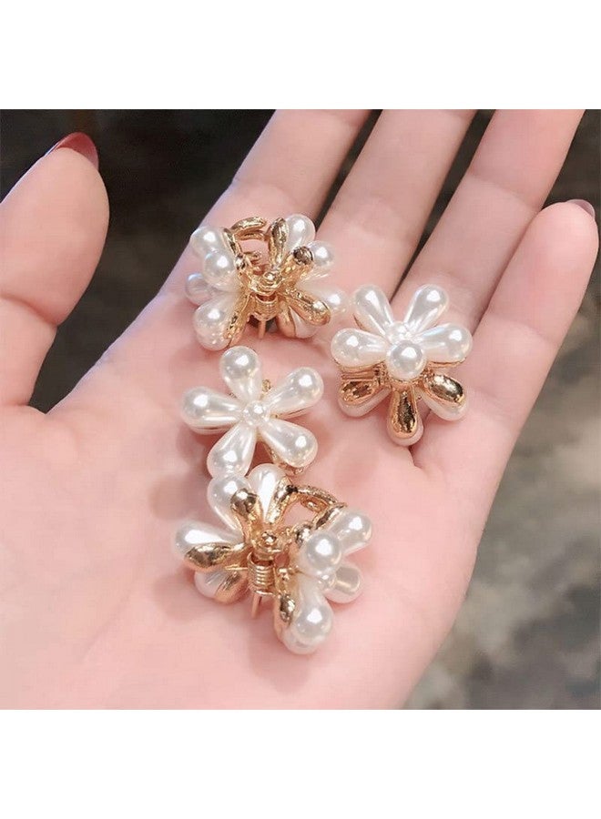 Samyak 10 Pcs Pearl Mini Hair Clips Claw Daisy Flower Retro Cute Hair Clutches For Women Girls Kids - Image 2