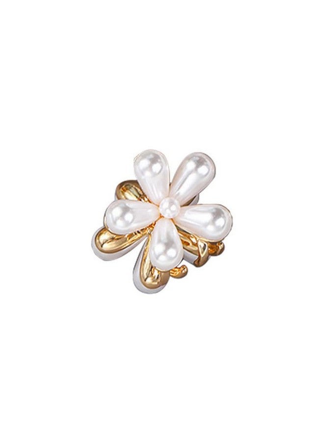 Samyak 10 Pcs Pearl Mini Hair Clips Claw Daisy Flower Retro Cute Hair Clutches For Women Girls Kids - Image 3
