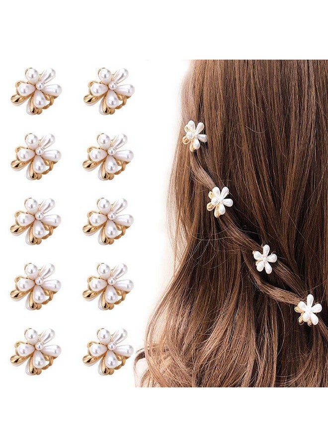 Samyak 10 Pcs Pearl Mini Hair Clips Claw Daisy Flower Retro Cute Hair Clutches For Women Girls Kids - Image 1