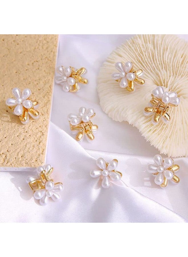 Samyak 10 Pcs Pearl Mini Hair Clips Claw Daisy Flower Retro Cute Hair Clutches For Women Girls Kids - Image 4