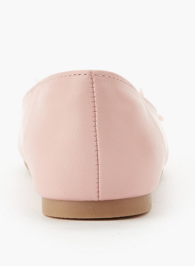 Little Missy Girls Floral Accent Ballerina Shoes - Image 5