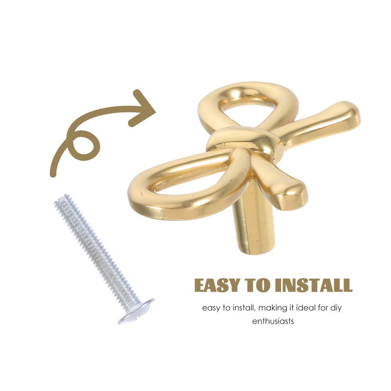 Brass Vintage Bow Drawer Pull Cabinet Handle For Kitchen Dresser Wardrobe Door - Image 4