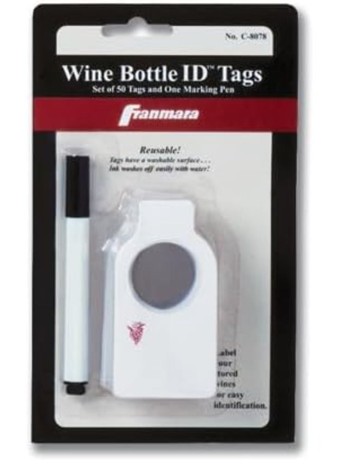 Wine Bottle Tags Reusable (50) | C-8073, #1386 by Franmara