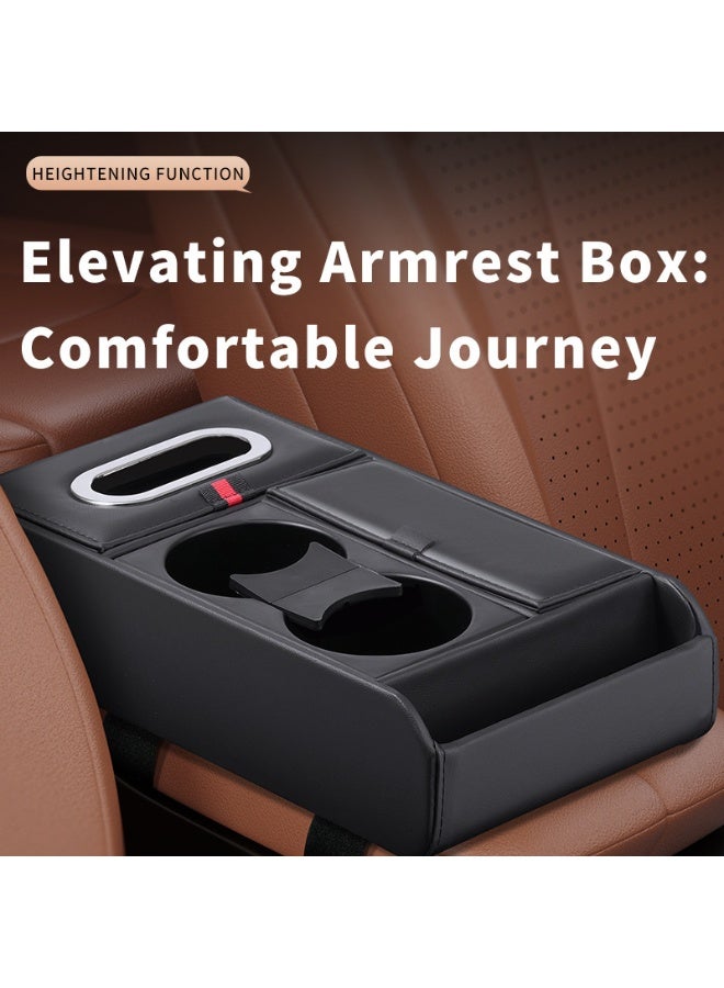 Soofam 4 in 1 Multipurpose Car Center Console heighten Cover, Leather Car Armrest Booster Pads, Leather Car Armrest Cover Protector, Armrest Box, Suitable for Most Vehicles, SUVs, Trucks, Cars (Brown) - Image 4