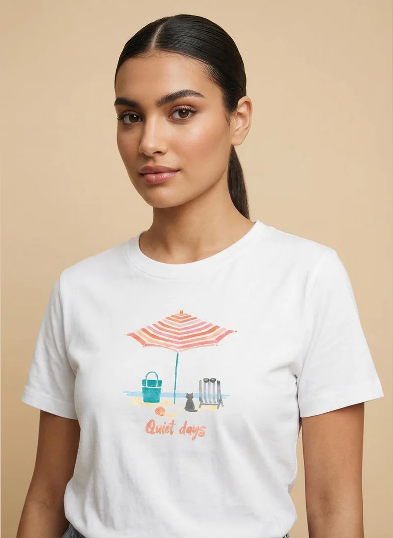 نوبيرو Nobero Women Graphic Printed T-shirt
