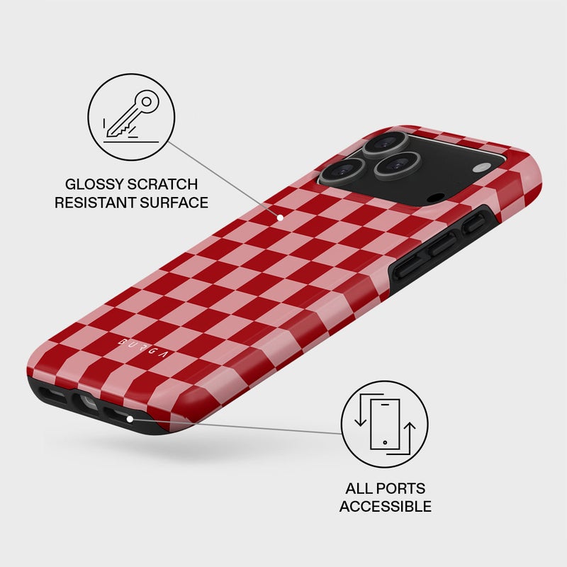 بورجا جراب آيفون  برو ماكس تشيرليدر بريميوم متوافق مع طبقة مزدوجة صلبة + حماية سيليكون مقاوم للخدش والصدمات - Image 3