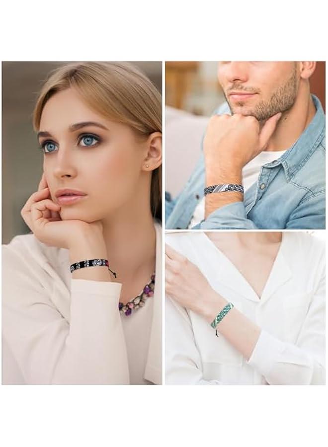 Arabest Palestinian Keffiyeh Bracelet - Free Palestine Woven Fabric Bracelet for Women and Men - Adjustable String Wrap Bracelet Jewelry, Set of 4, Medium - Image 5