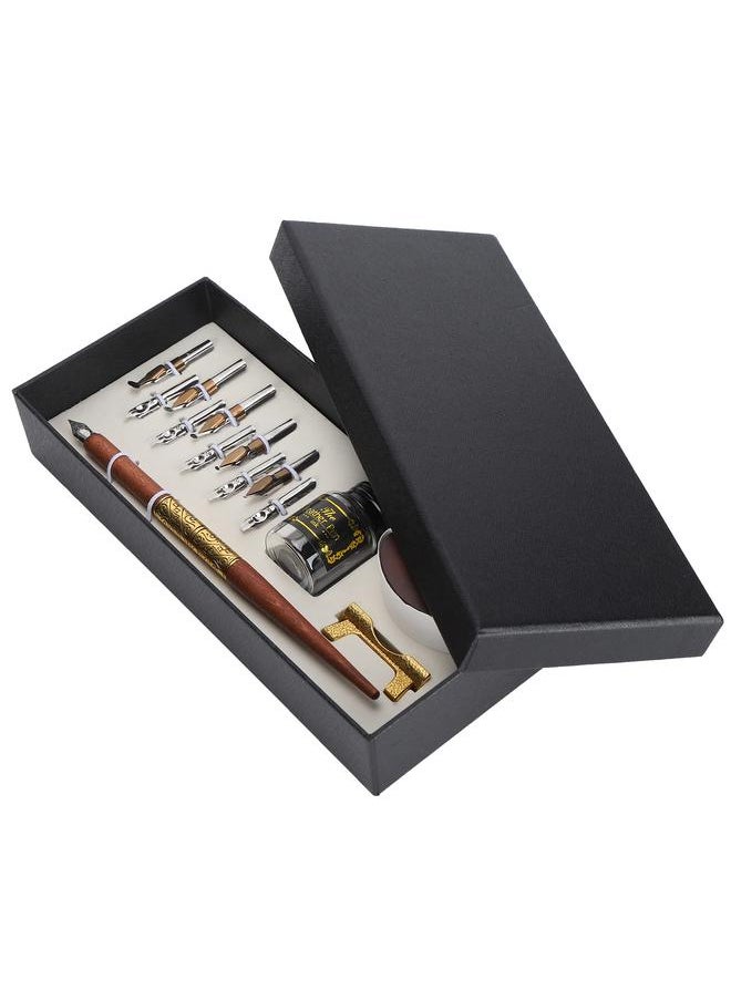 Thoraya - Vintage Calligraphy Pen Set Fountain Dip Pen Ink Writing Pen Nibs Calligraphy Tool Set SJG - Image 1