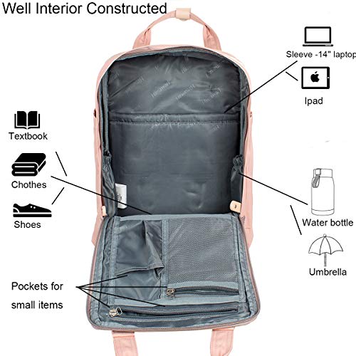 Himawari Backpack/Travel Backpack for Women 14.9" College Vintage Waterproof Bag ， Work Backpack for 14inch Laptop (HIM-28#Dark blue) - Image 4