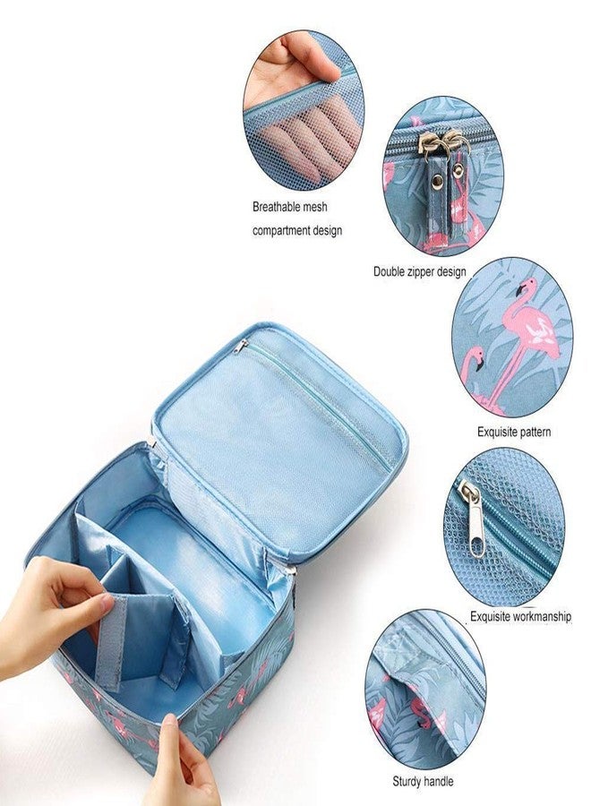 SHRBI Waterproof Floral Print Travel Toiletry Wash Bag with Portable Make up Bag Cosmetic Bags, Storage Bag Organizer Multi Pouch for Women Girls - Image 5