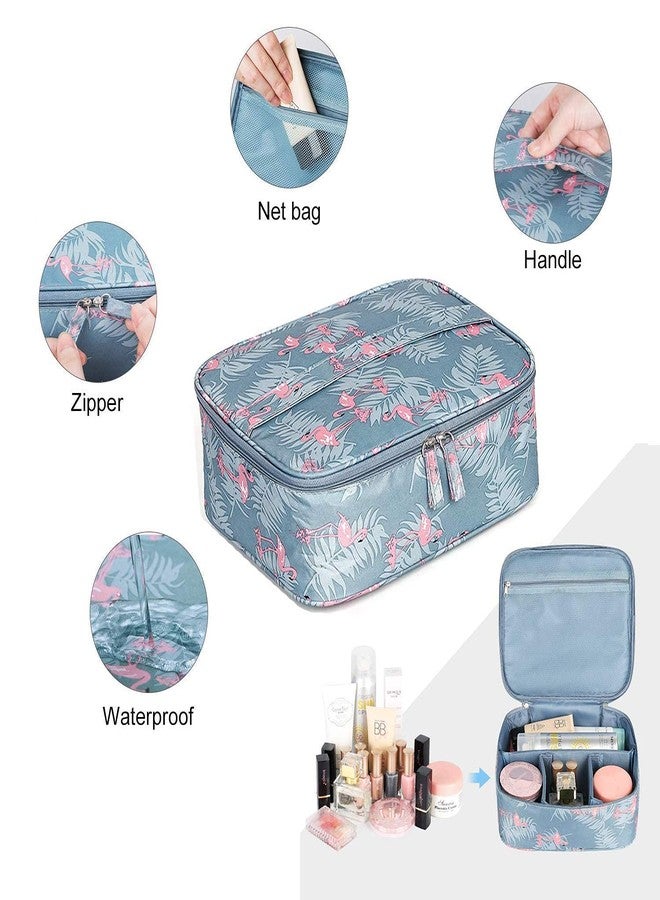 SHRBI Waterproof Floral Print Travel Toiletry Wash Bag with Portable Make up Bag Cosmetic Bags, Storage Bag Organizer Multi Pouch for Women Girls - Image 4