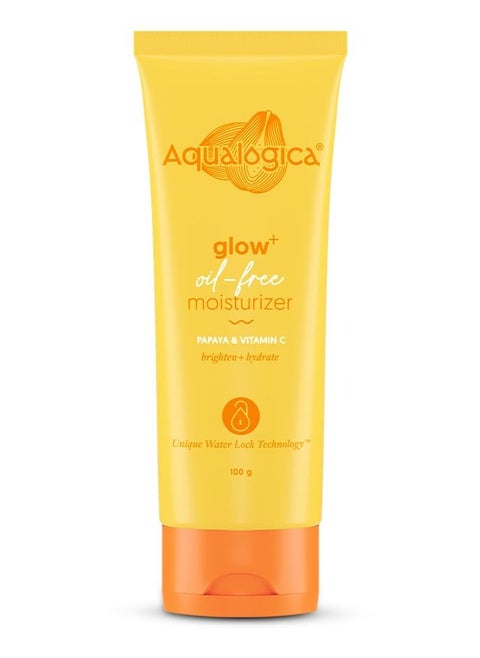 Aqualogica Glow+ Oil Free Moisturizer, With Papaya And Vitamin C | Brightens & Hydrates Skin | Lightweight & Non-Sticky | Unique Water Lock Technology | 100 G