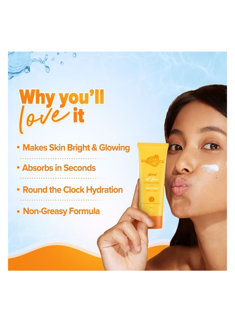 Aqualogica - Aqualogica Glow+ Oil Free Moisturizer, With Papaya And Vitamin C | Brightens & Hydrates Skin | Lightweight & Non-Sticky | Unique Water Lock Technology | 100 G - Image 1