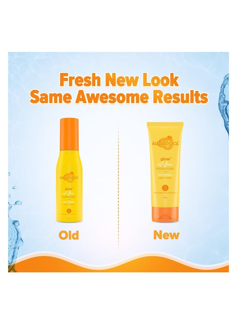 Aqualogica - Aqualogica Glow+ Oil Free Moisturizer, With Papaya And Vitamin C | Brightens & Hydrates Skin | Lightweight & Non-Sticky | Unique Water Lock Technology | 100 G - Image 1