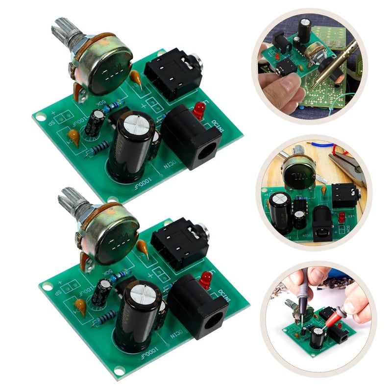 Gatuida 2sets Mini Audio Amplifier Board DIY Soldering Kit Low Power Stereo Amp Module for Easy Installation and Portable Use - Image 4