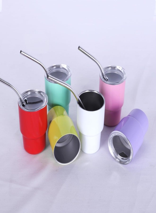 MAIKESUB 3 oz Mini Tumbler Shot Glass with Straw and Lid Colored Stainless Steel Sublimation Tumblers Double Wall Vacuum Insulated Cups Wedding Birthday Party Favors 6 Pack - Image 4