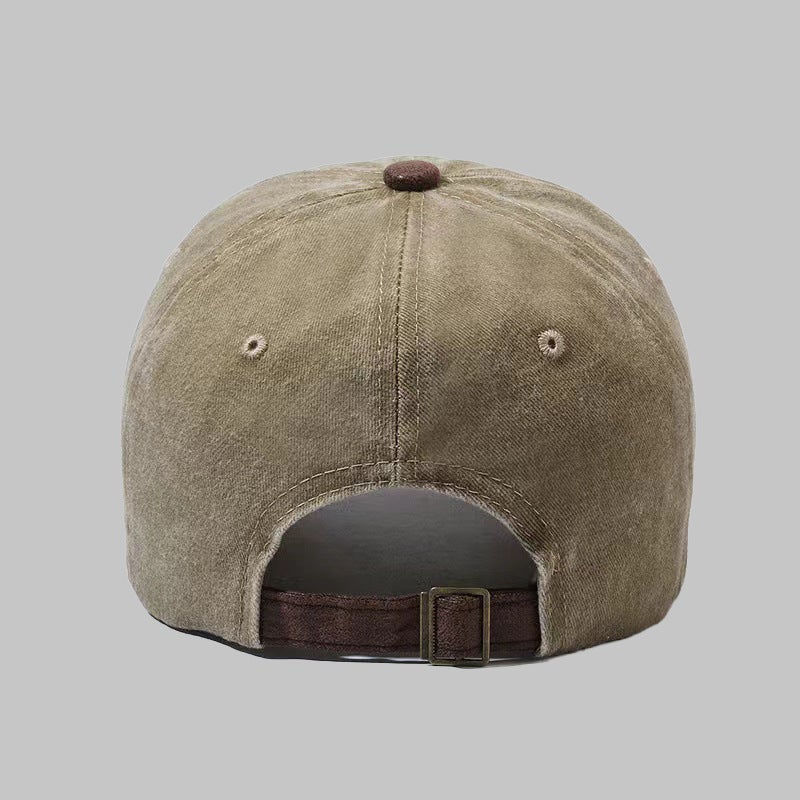 New Retro Color-Blocking American Street Baseball Cap Vintage Patchwork Letter Cap For Women Face-Slimming Casual Men'S Trendy - Image 3