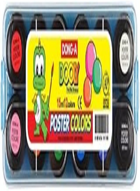 Dong-A Dooly Poster Colors, 15 Ml - Set Of 12