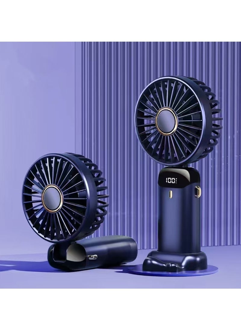 Captaintech Foldable Dual-Head Handheld Fan – Portable Mini Fan with Neck Strap, Strong & Quiet Cooling | Long Battery Life for Office, Travel & Outdoor Use  - Image 1