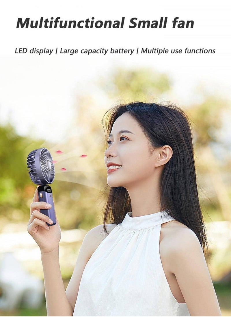 Captaintech Foldable Dual-Head Handheld Fan – Portable Mini Fan with Neck Strap, Strong & Quiet Cooling | Long Battery Life for Office, Travel & Outdoor Use  - Image 3