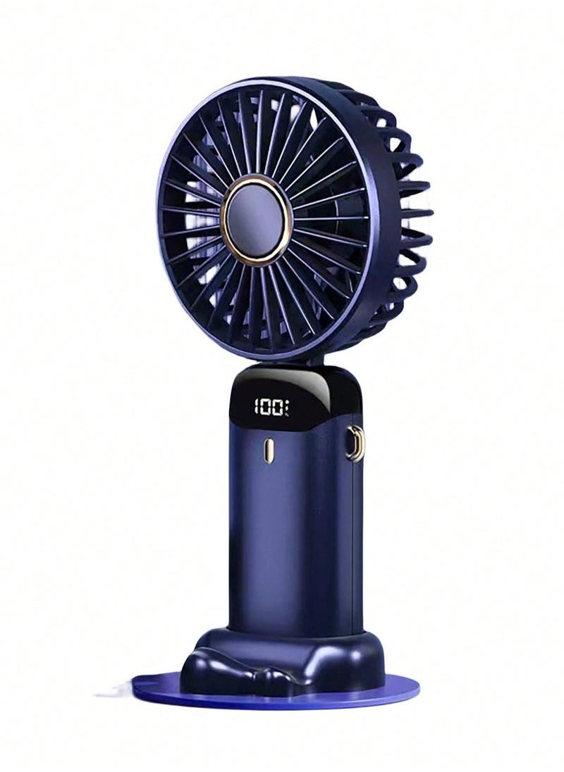 Captaintech Foldable Dual-Head Handheld Fan – Portable Mini Fan with Neck Strap, Strong & Quiet Cooling | Long Battery Life for Office, Travel & Outdoor Use  - Image 5