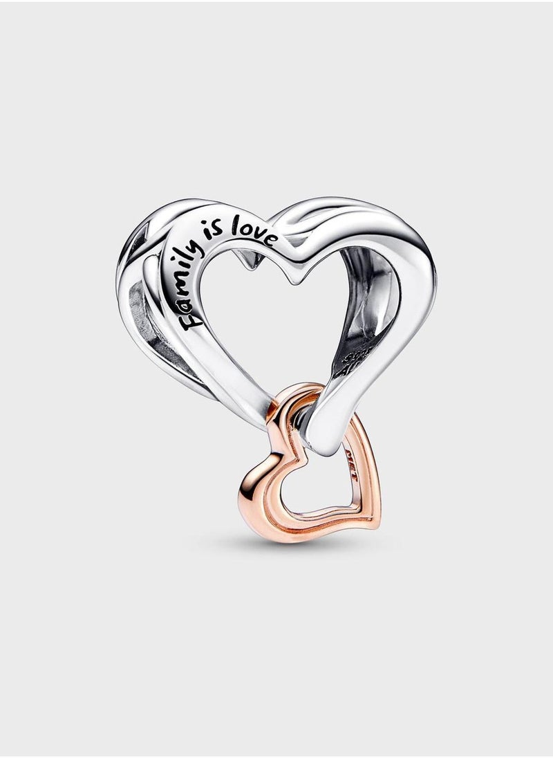 PANDORA 14K Rose Gold Plated Openwork Heart Sterling Silver Charm Bracelet - Image 1