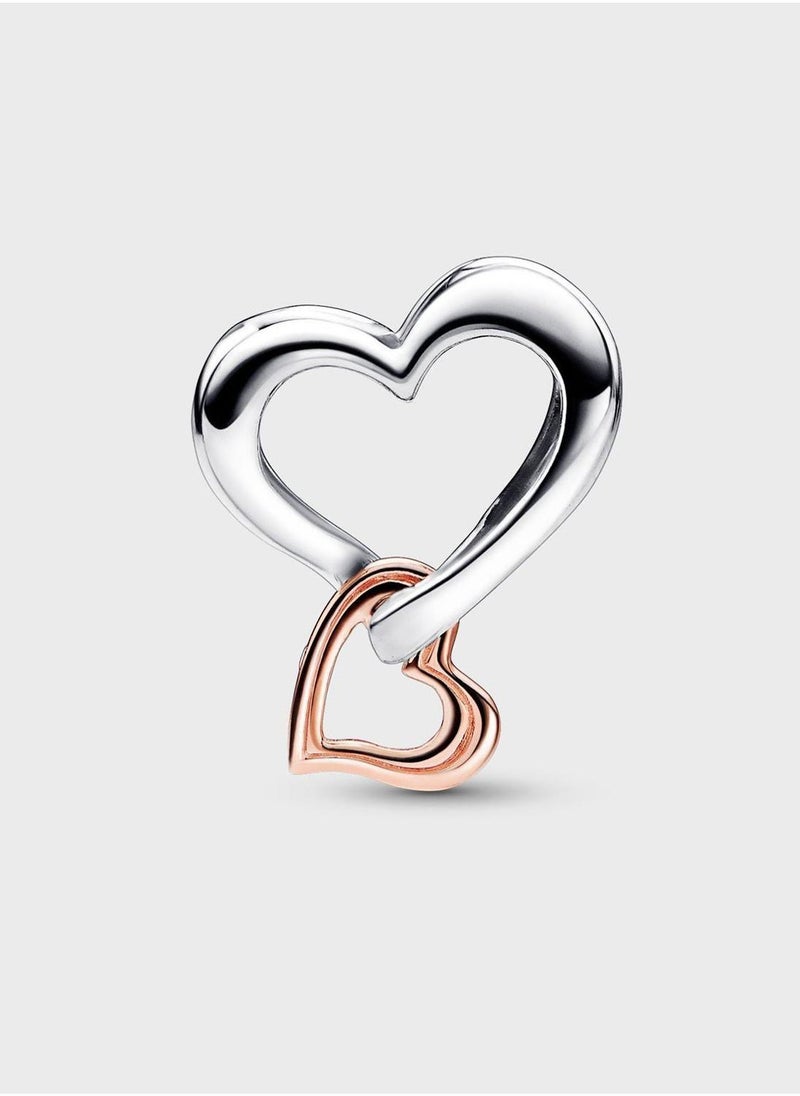 PANDORA 14K Rose Gold Plated Openwork Heart Sterling Silver Charm Bracelet - Image 2
