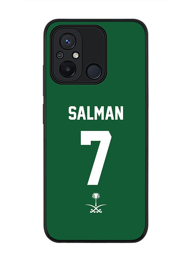 Stylizedd Rugged Black edge case for Xiaomi Redmi 12C 4G, Slim fit Soft Case Flexible Rubber Edges Anti Drop TPU Gel Thin Cover -  Football Team - Saudi Arabia, Player Name - Salman - Image 1