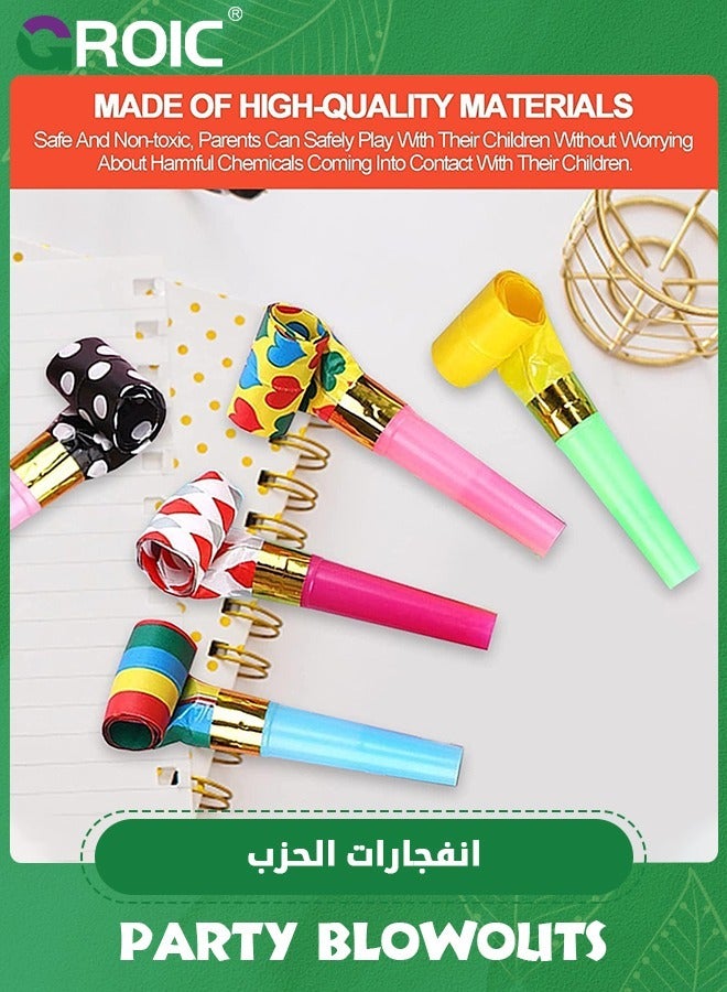 GROIC 25 Pieces Party Blower,Colourful Noisemakers Party Blowouts Whistles Party Squawkers Fringed Noise Maker,Birthday Noisemakers Birthday Blow Horns Party Whistles Party Noisemakers - Image 4