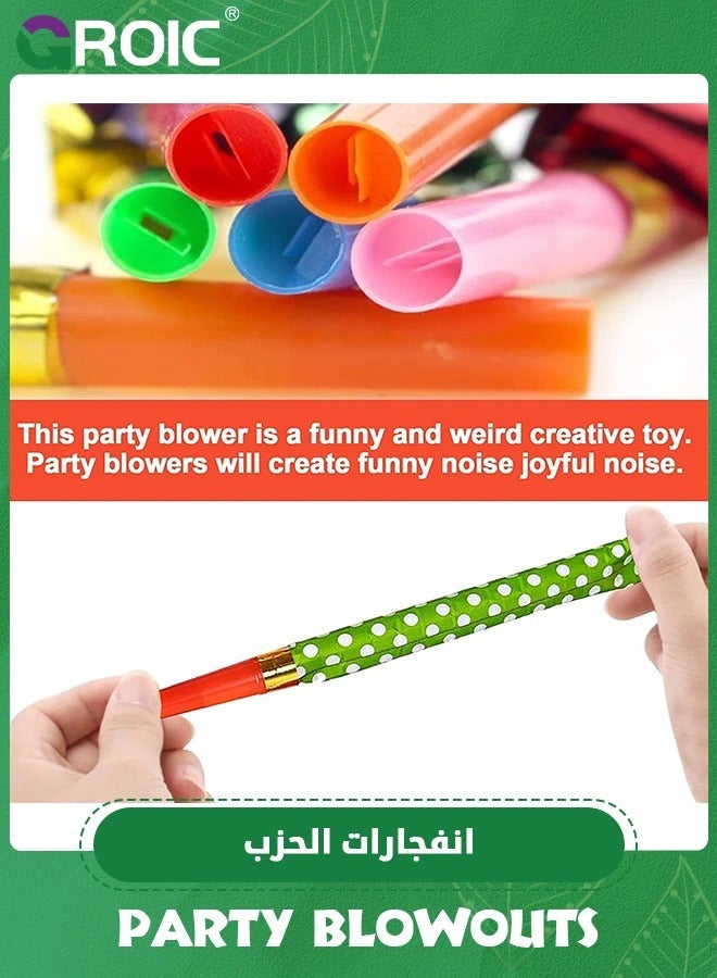 GROIC 25 Pieces Party Blower,Colourful Noisemakers Party Blowouts Whistles Party Squawkers Fringed Noise Maker,Birthday Noisemakers Birthday Blow Horns Party Whistles Party Noisemakers - Image 5
