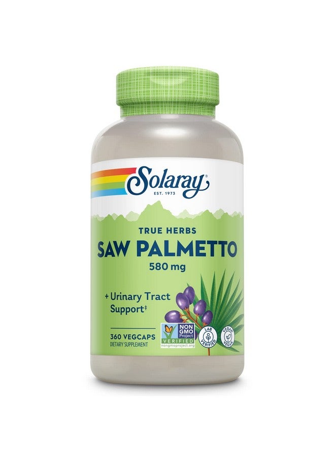SOLARAY Saw Palmetto Berries 580 mg - Prostate Supplements for Men - Prostate Health, Urinary Tract Support, Hair Health, w/Fatty Acids and Plant Sterols, Vegan, 60-Day Guarantee, 360 VegCaps - Image 1