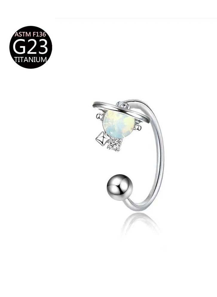 إينوشا إكسسوار ثقب الجسم من سبائك التيتانيوم G23 على شكل حرف U مع زركونيا مزدوجة الرأس وخيوط داخلية - حلقة الأنف، حلقة الشفاه، إكسسوارات الثقب" - Image 1