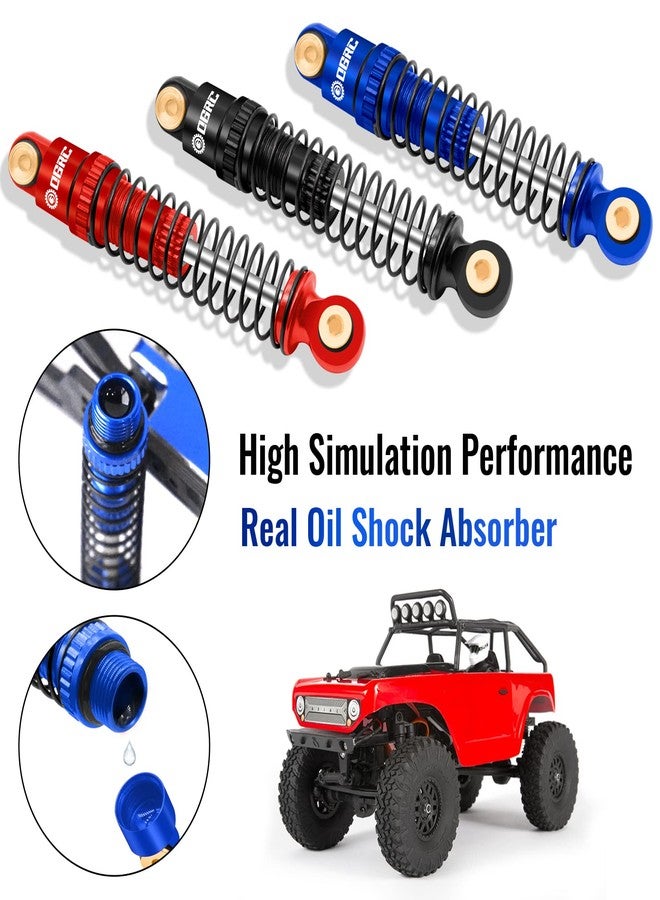 OGUNKE OGRC Shocks Absorber Oil Threaded Damper Aluminum Front & Rear Shocks for Axial SCX24 C10 JLU Deadbolt Gladiator Bronco Upgrade Parts (Blue) - Image 4