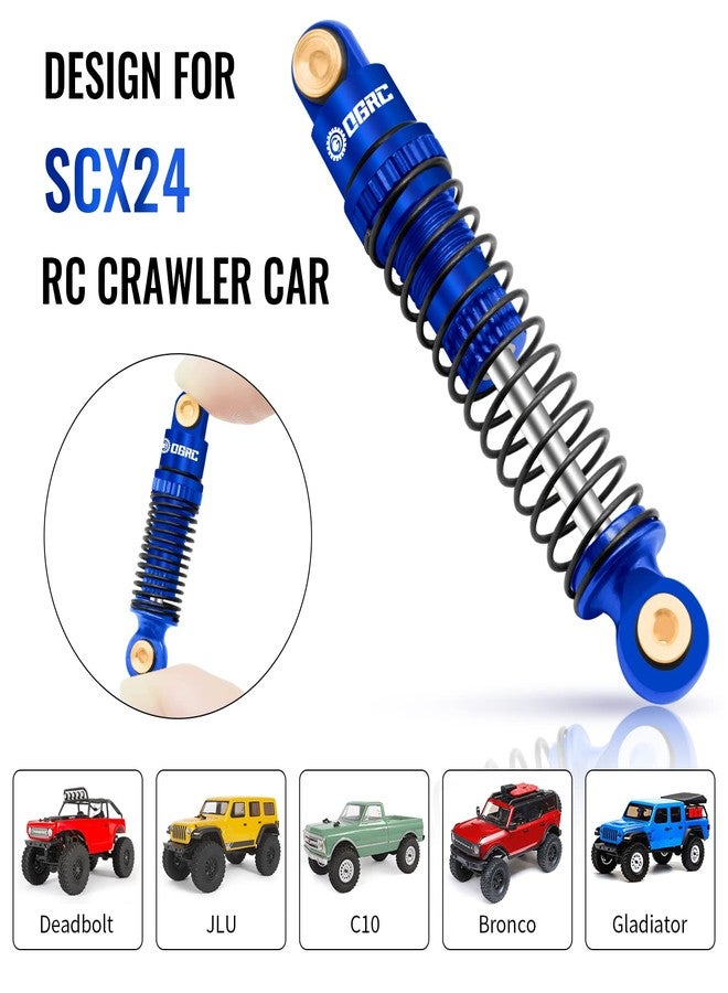OGUNKE OGRC Shocks Absorber Oil Threaded Damper Aluminum Front & Rear Shocks for Axial SCX24 C10 JLU Deadbolt Gladiator Bronco Upgrade Parts (Blue) - Image 3