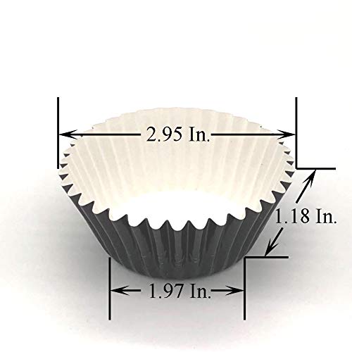 Huaswan Classic Black Paper-Lined Foil Cupcake Liners Standard Baking Cups for Party and More, 120-Count - Image 2