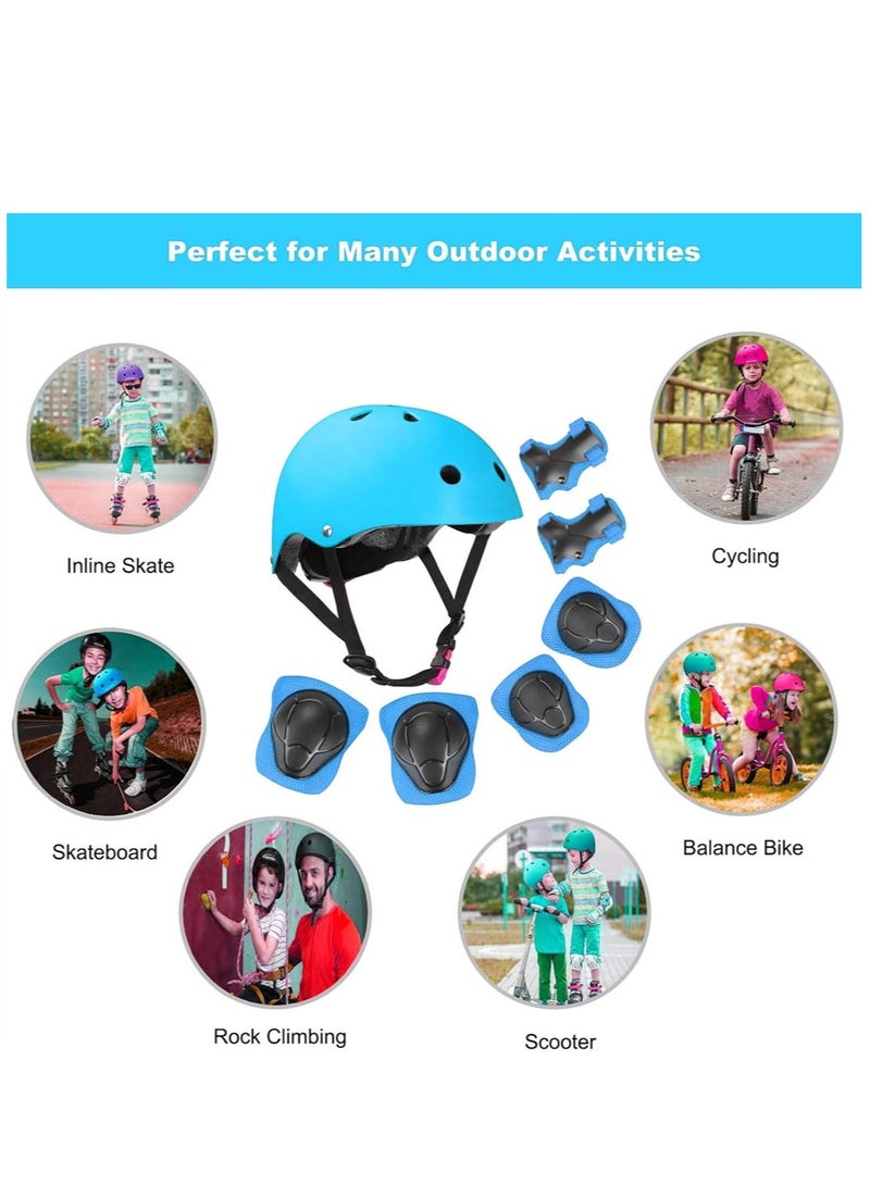 ميكسد مجموعة معدات الحماية للأطفال خوذة تزلج قابلة للتعديل مناسبة للأطفال من سن 3 إلى 9 سنوات، الأولاد والبنات، دراجة تزلج، سكوتر - Image 3