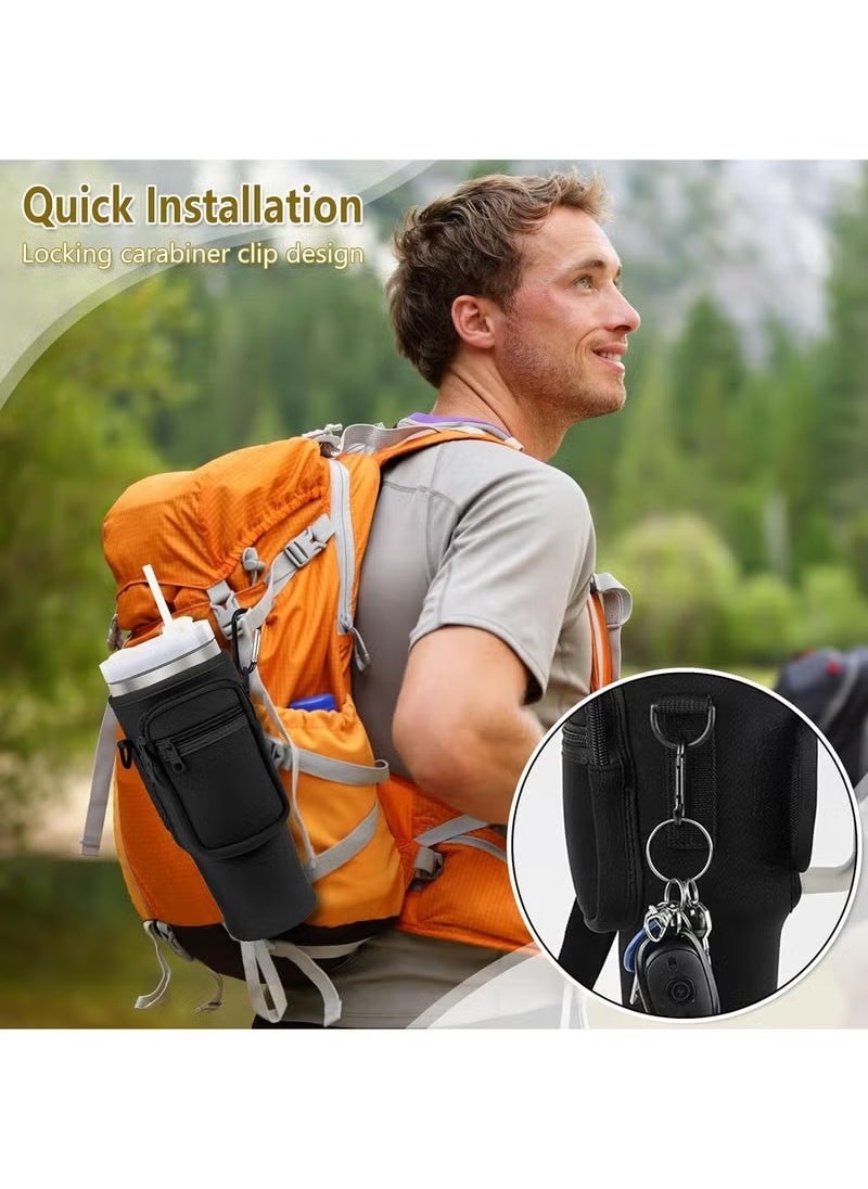 Generic - Water Bottle Carrier Bag with Phone Pocket for Stanley 40oz Tumbler Water Bottle Holder Pouch with Adjustable Shoulder Strap and Carabiner Stanley Cup Accessories for Hiking Travelling Camping - Image 1